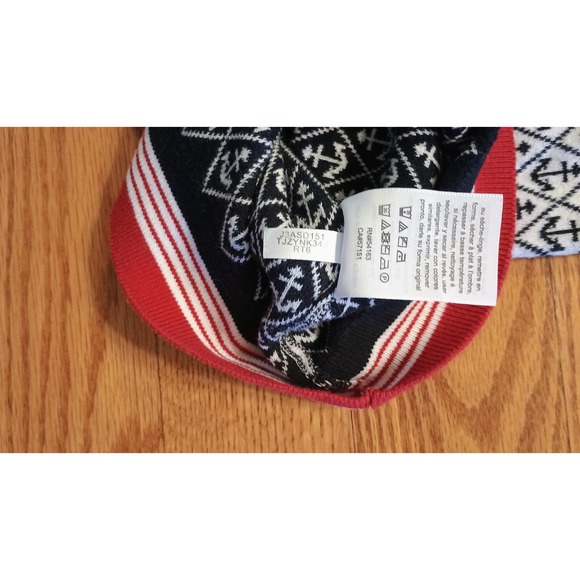 Tommy Hilfiger Anchor Print V Neck Sweater White Navy Red Long Sleeve Men's XL - Picture 7 of 7